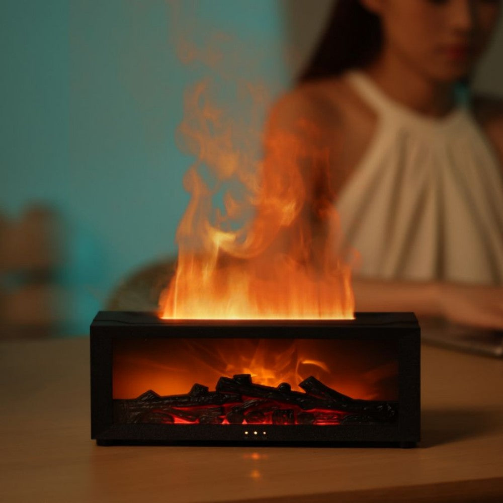 LED Fireplace Flame Humidifier & Aroma Diffuser